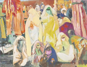 アラブ Painting - ファム・アン・ハイク 到着したスルタン マラケシュ ジャック・マジョレル オリエンタリスト モダニスト アラベール